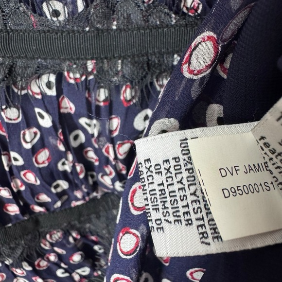 Diane Von Furstenberg‎ Jamie Silk Dress Pirouette Dot Navy/Black size 4 - Picture 5 of 7